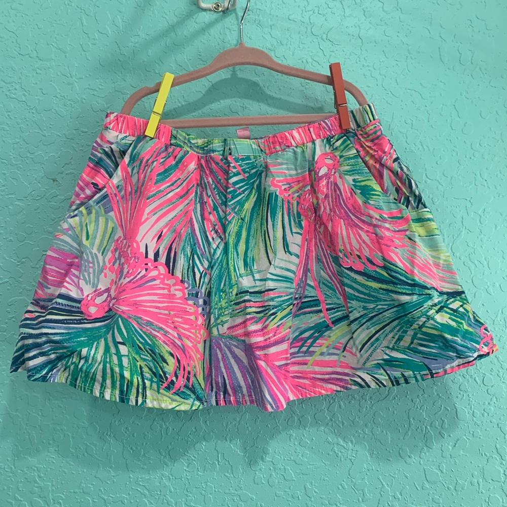 Lilly Pulitzer Multicolor Tropical skort Pink, Green Blue XL girls 12-14 preppy